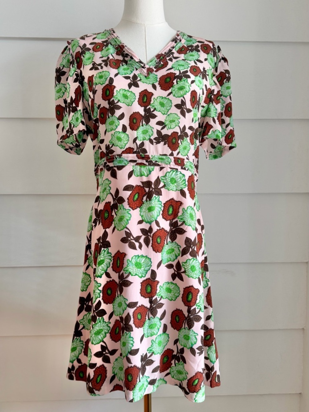 Sandro Antropique Floral Print Silk Dress size 40/ US 8 - Picture 4 of 13